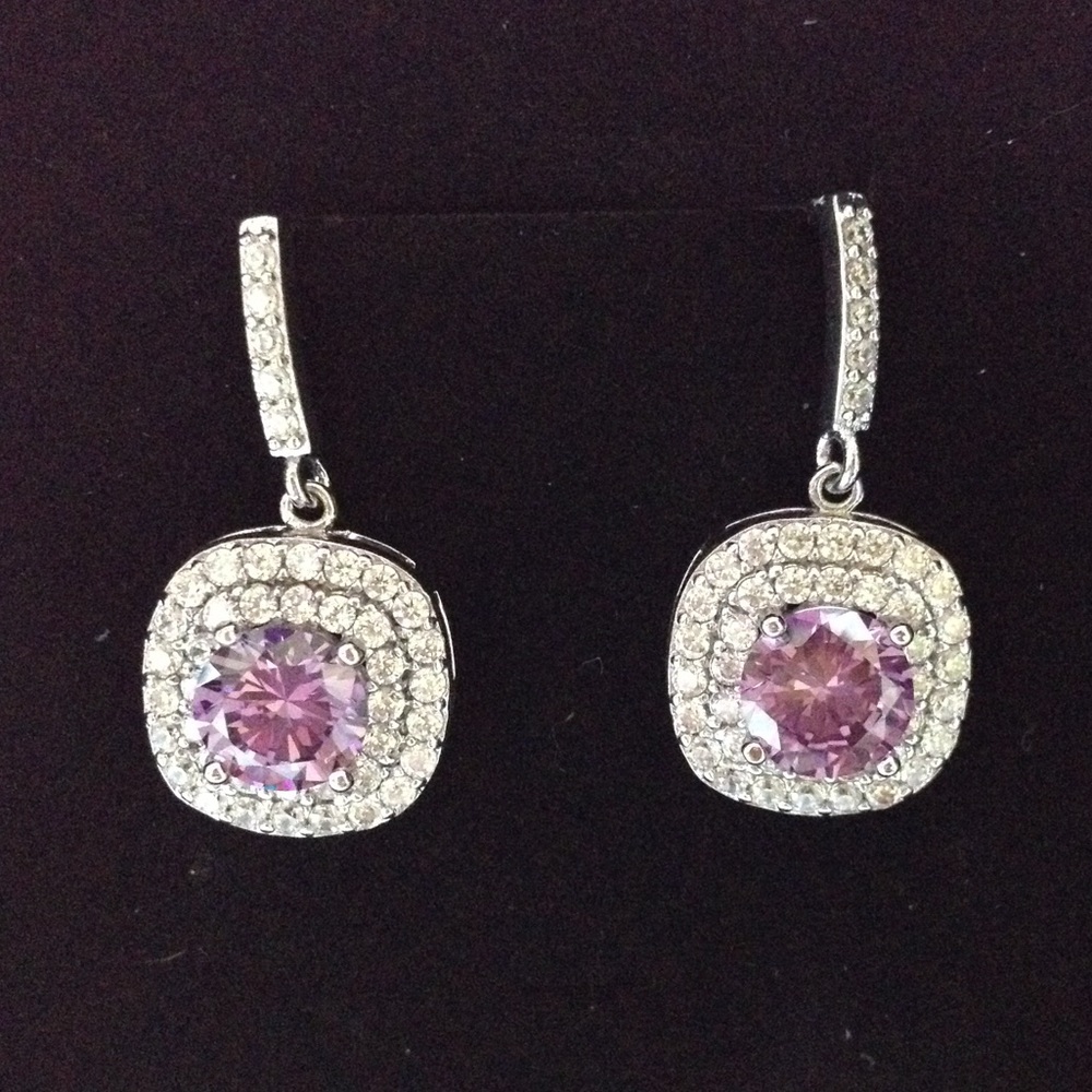 Purple stone earrings